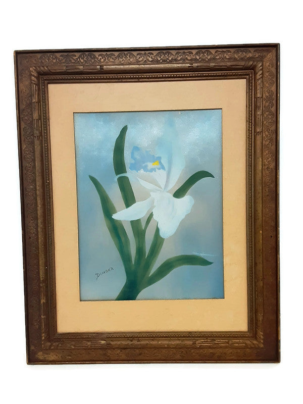 Iris Oil Painting on Silk By Dimoka - California Artist