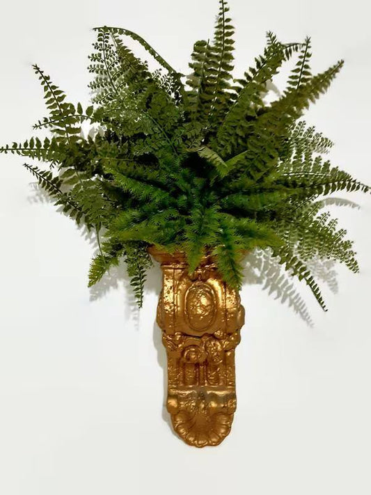 Vintage Florentine Fern Wall Decor - Scroll Sconce With Flower Motif