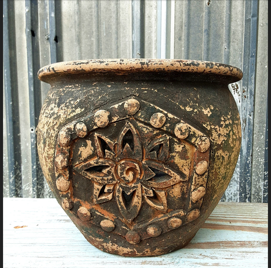 Rustic Sunflower Terracotta Flower Pot