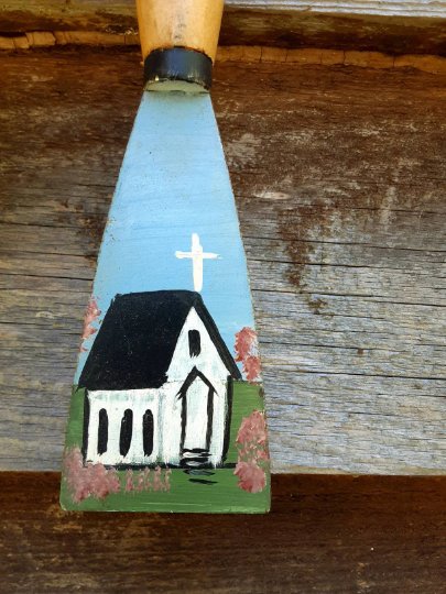 Americana Folk Art Church Scene - Found Objects - Bazzy's