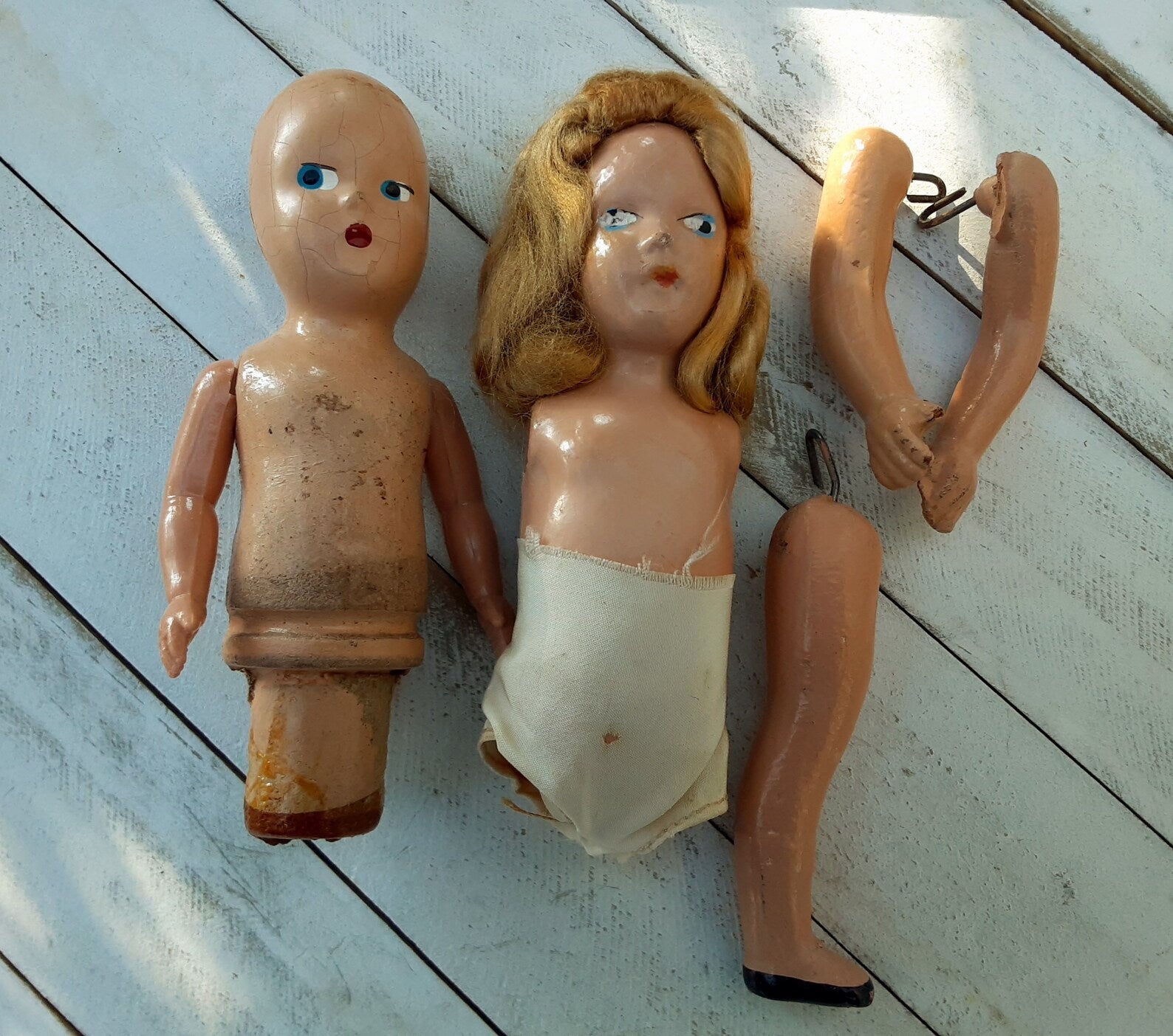 Antique Mixed Doll Body Parts - Assemblage Art Supply - Bazzy's