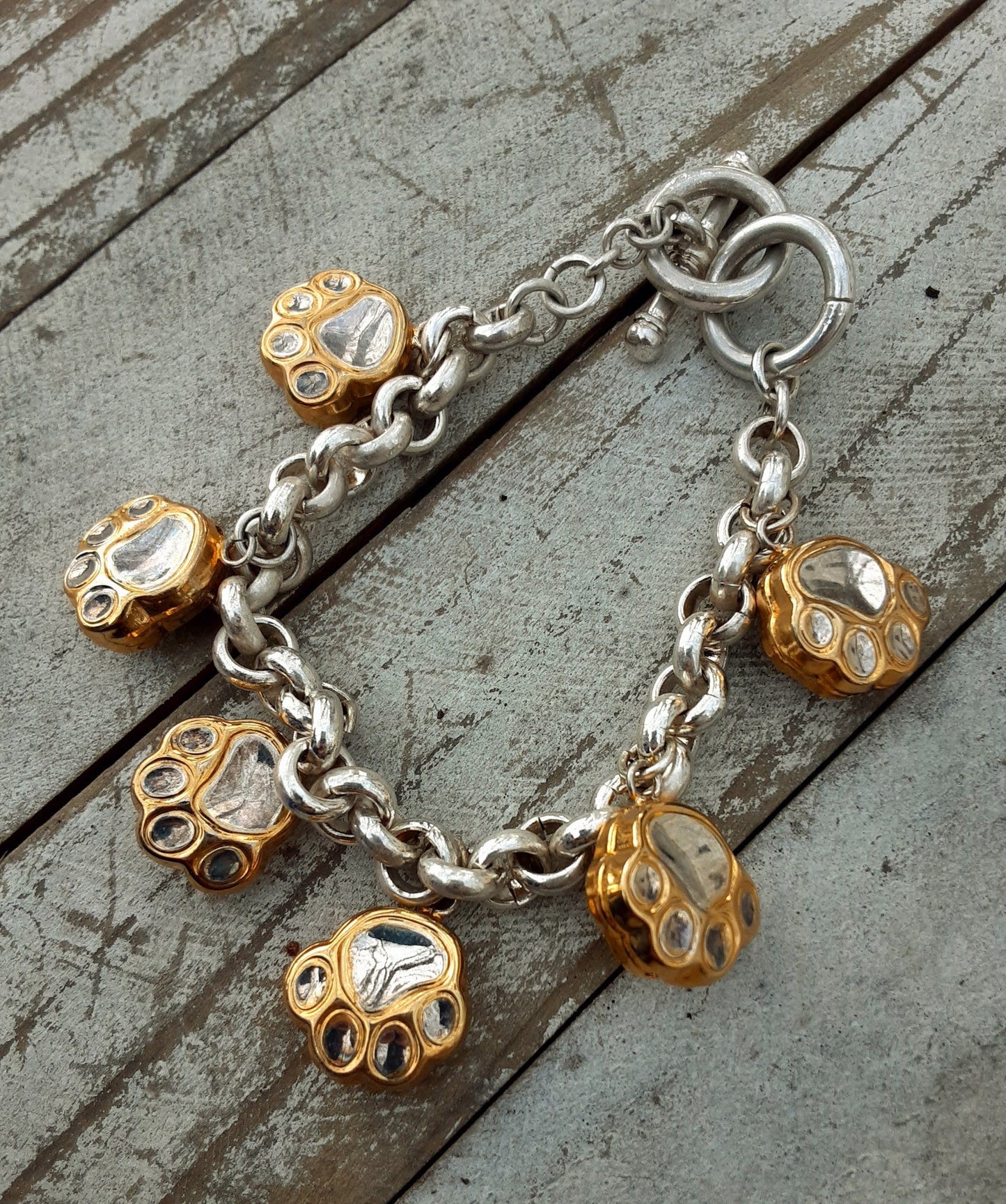 Bear Paw Charm Bracelet - Clemson Tiger - Bazzy's