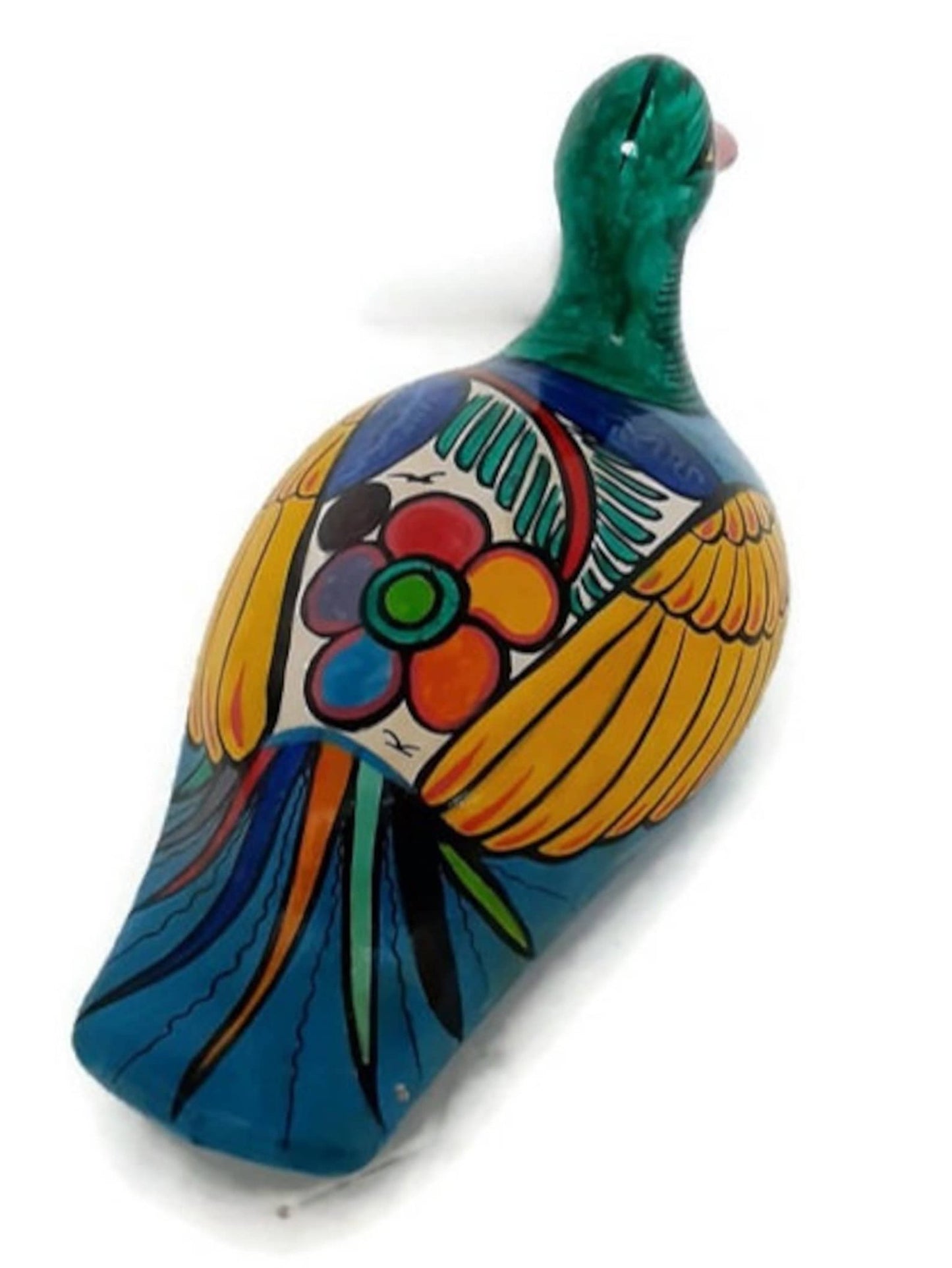 Ceramic Hand Painted Mexican Folk Art Duck - Bazzy's