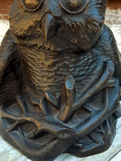 Richard Fisher Signed Owl Bronze Figure