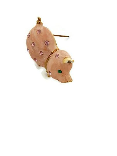 Enamel Pink Pig Brooch - Bazzy's