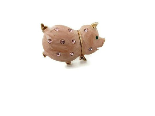 Enamel Pink Pig Brooch - Bazzy's