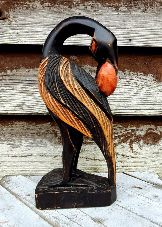 Vintage Hand Carved Sankofa Bird Ghana - Bird With Egg Behind Back