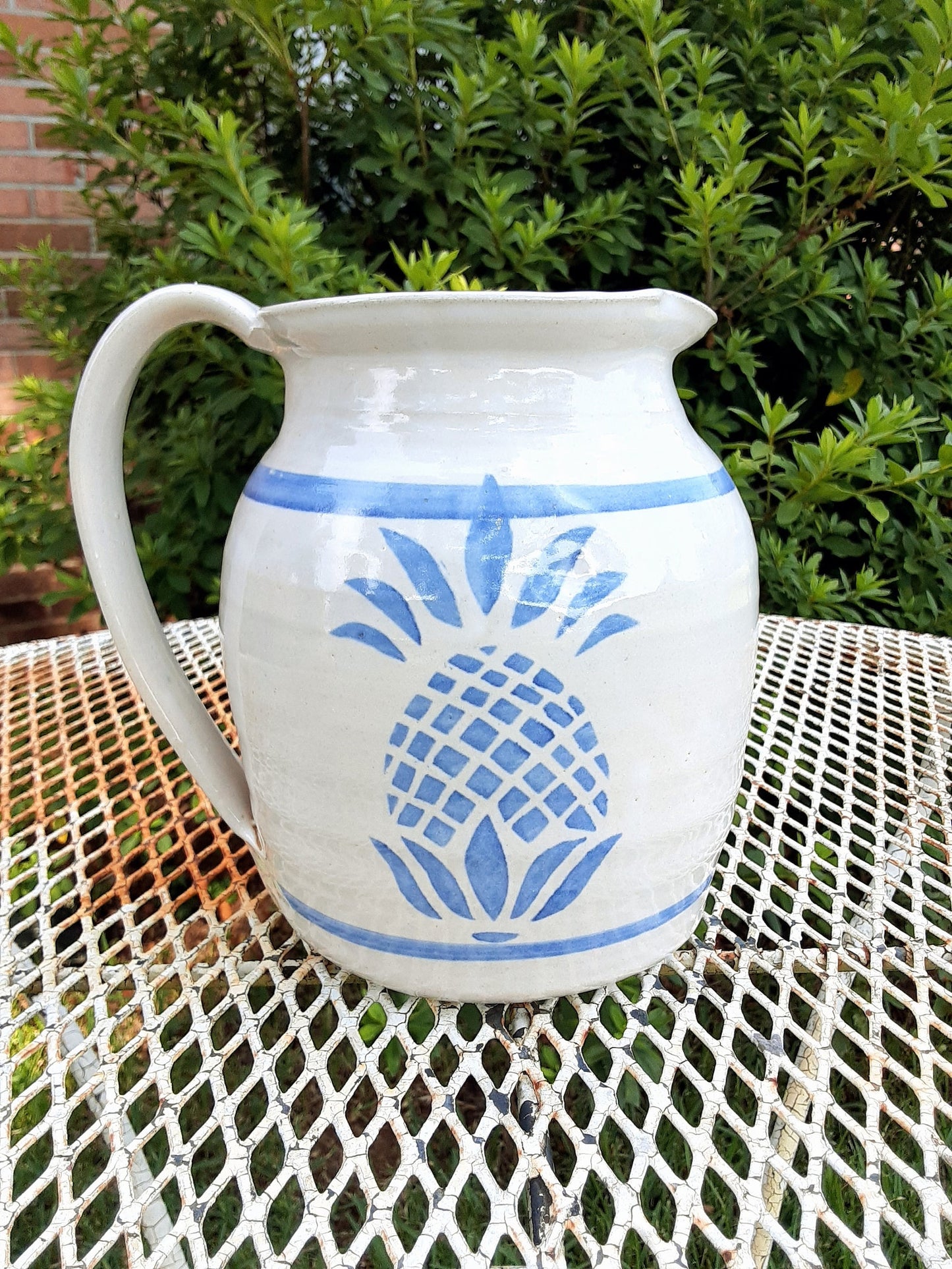 Pineapple Jug By DK Clay Pottery Studio Handmade NC 1986