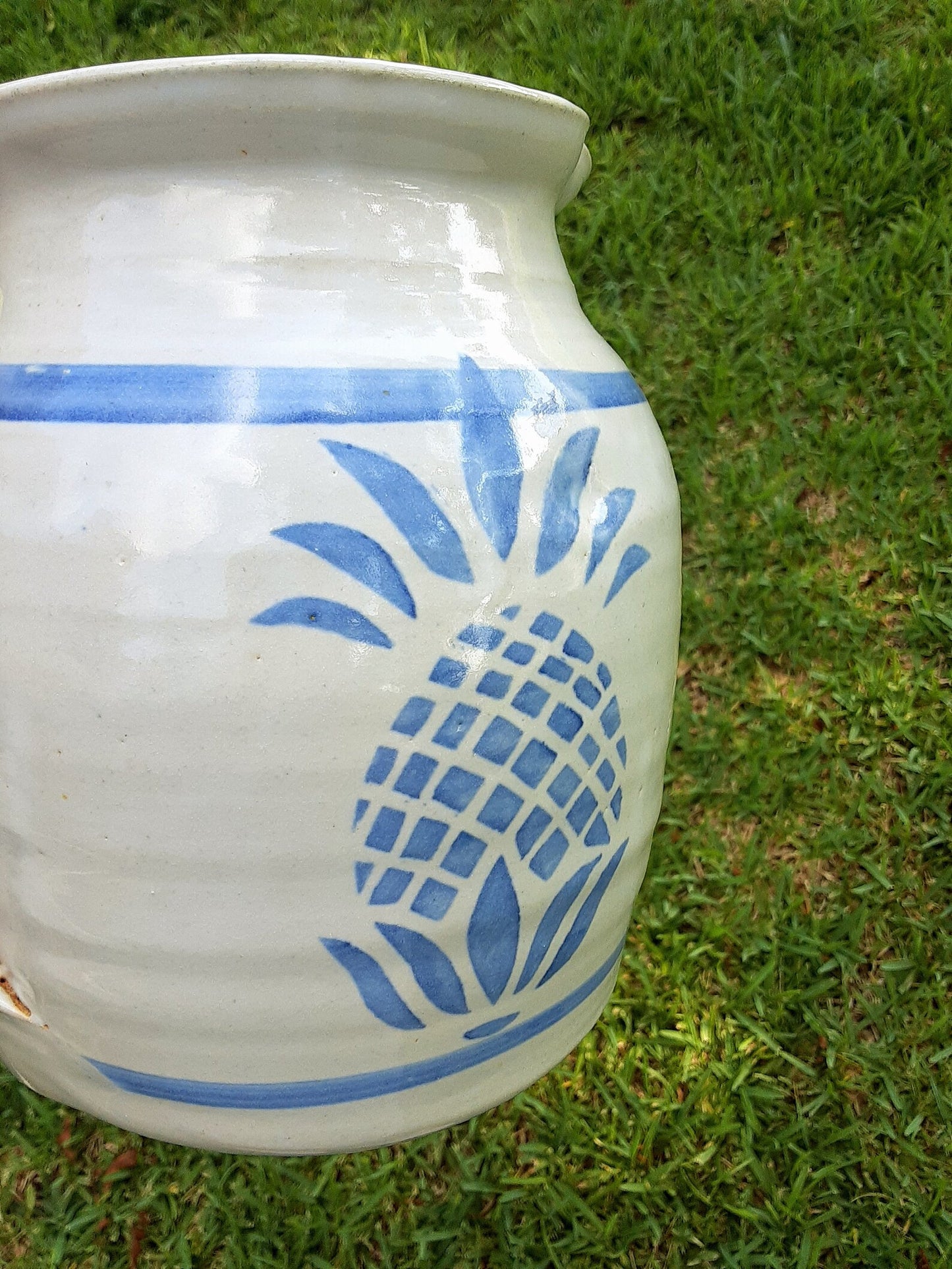 Pineapple Jug By DK Clay Pottery Studio Handmade NC 1986