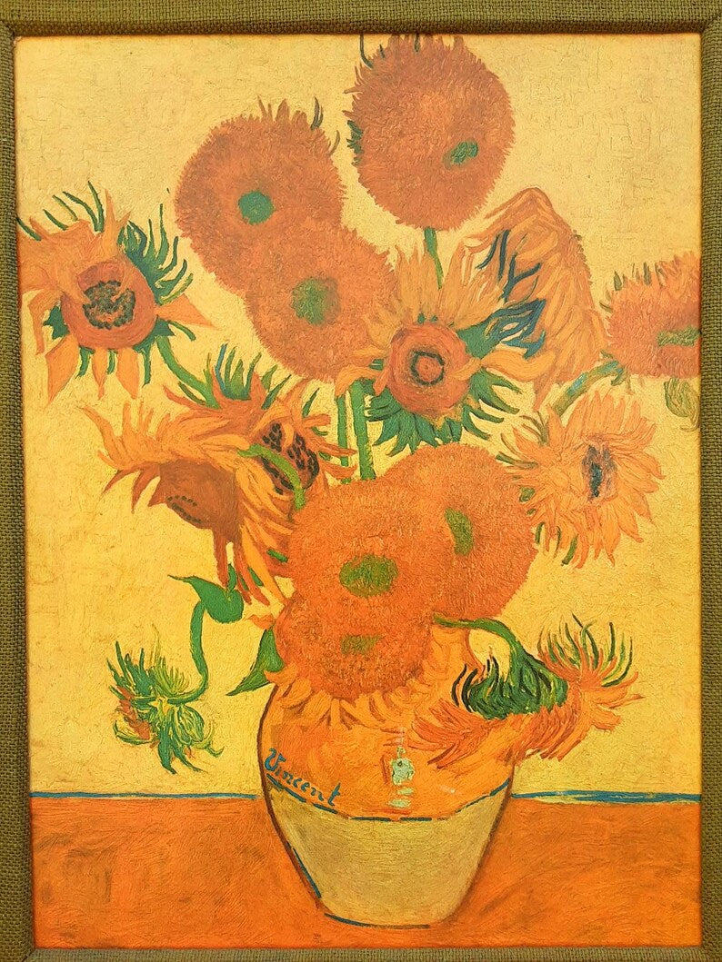 Vincent van Gogh Vase with Fifteen Sunflowers Framed Lithograph