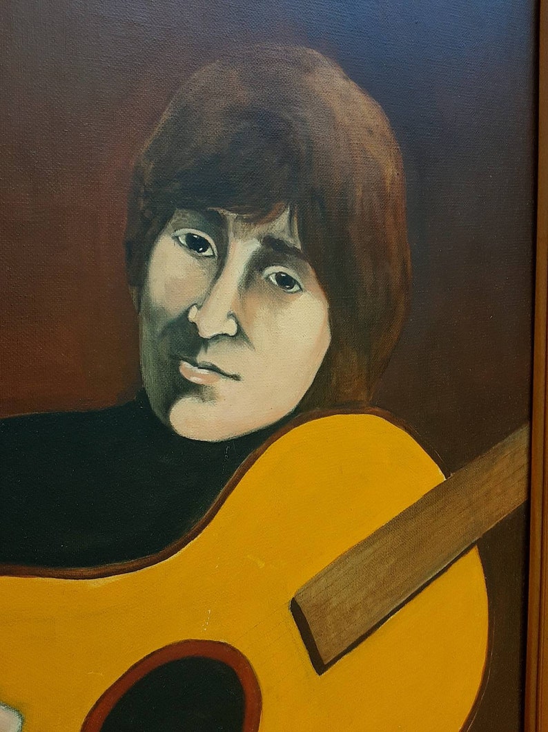 Portrait Of John Lennon With His Acoustic Guitar