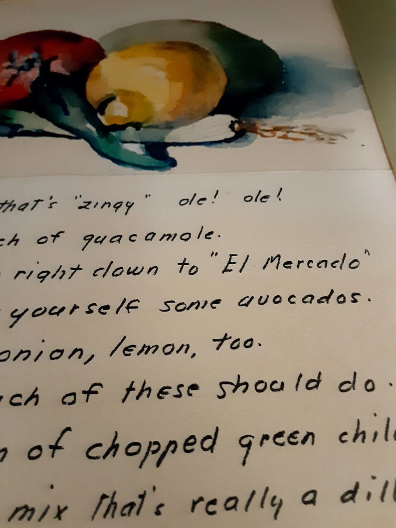 Vintage Mexican Folk Art Still Life - El Mercado Poem By BBH - Southern California Art