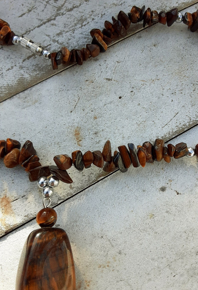 Tiger Eye Pendant Necklace