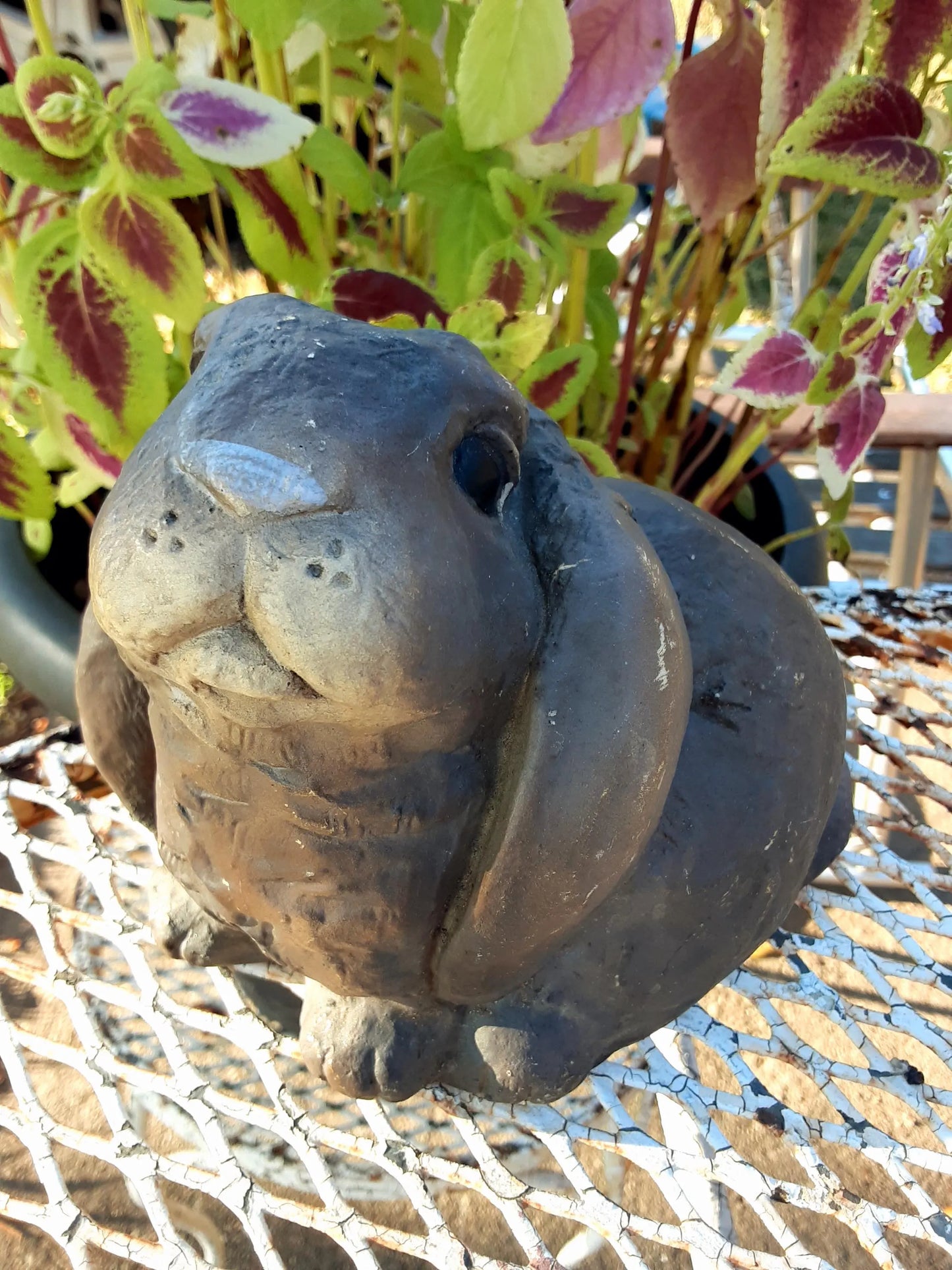 The Stone Bunny By Telle M Stein  - Yard Art Garden Statue 1996