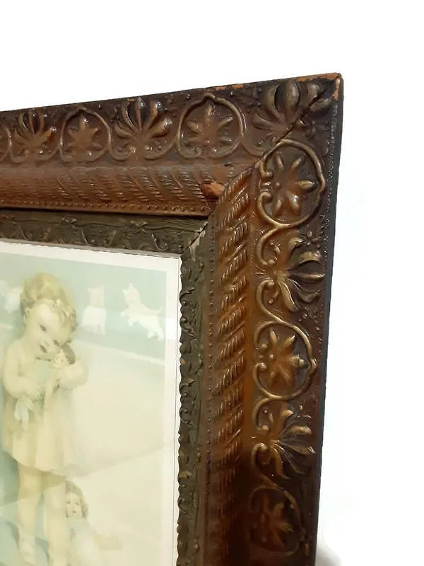 Antique Broncate Frame - Bessie Pease Gutmann “Love Is Blind”