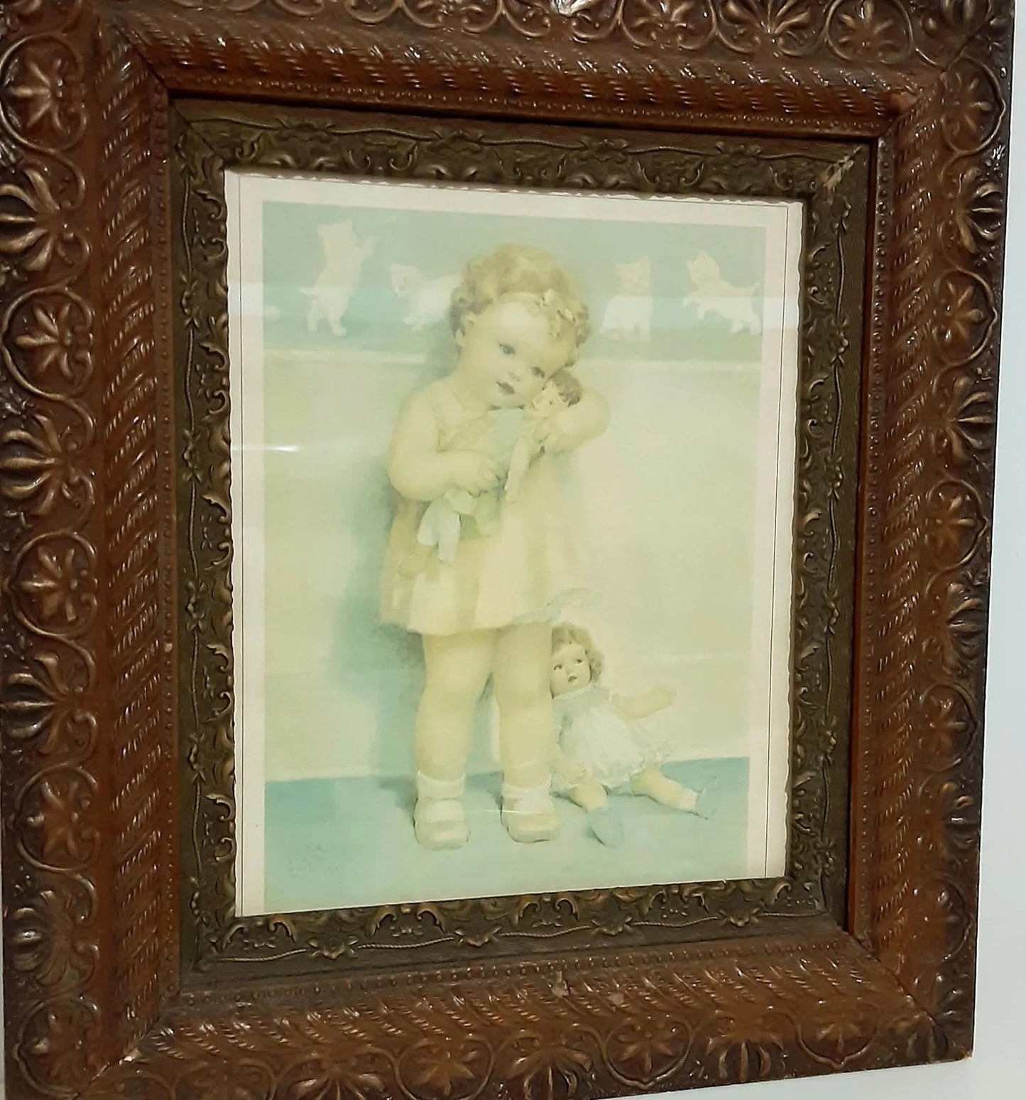 Antique Broncate Frame - Bessie Pease Gutmann “Love Is Blind”