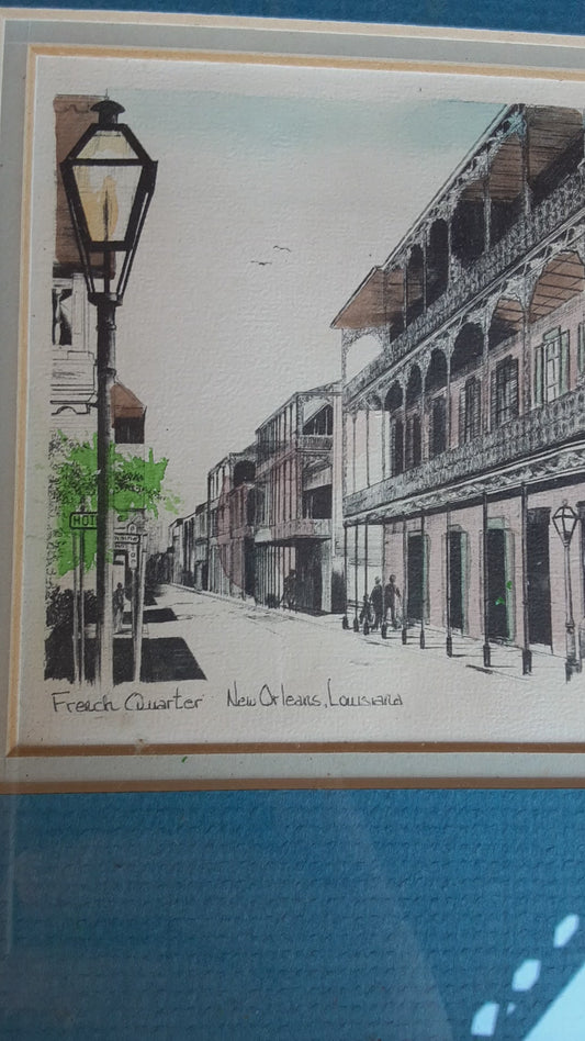 New Orleans French Quarter Balcony By A Delilah - Framed And Matted