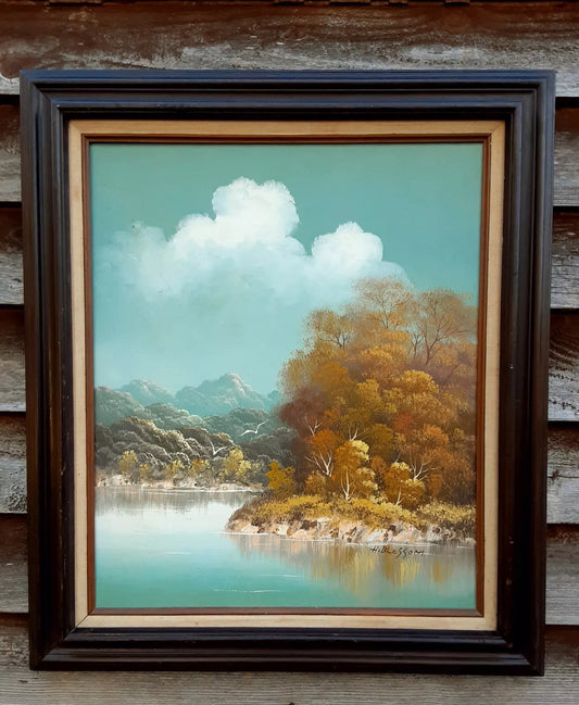 Oil On Canvas Signed, H. Blossom - Mid-20th Century Mountain Landscape